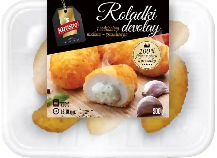 Devolay roulades with butter and garlic filling