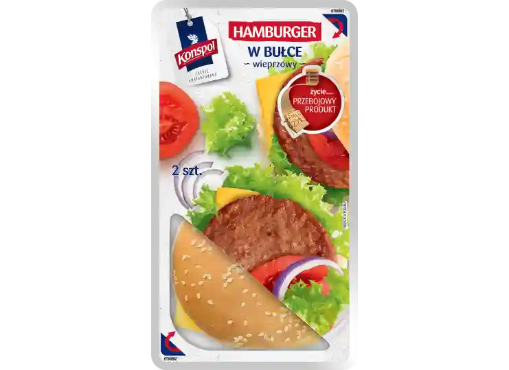 Pork hamburger in a bun